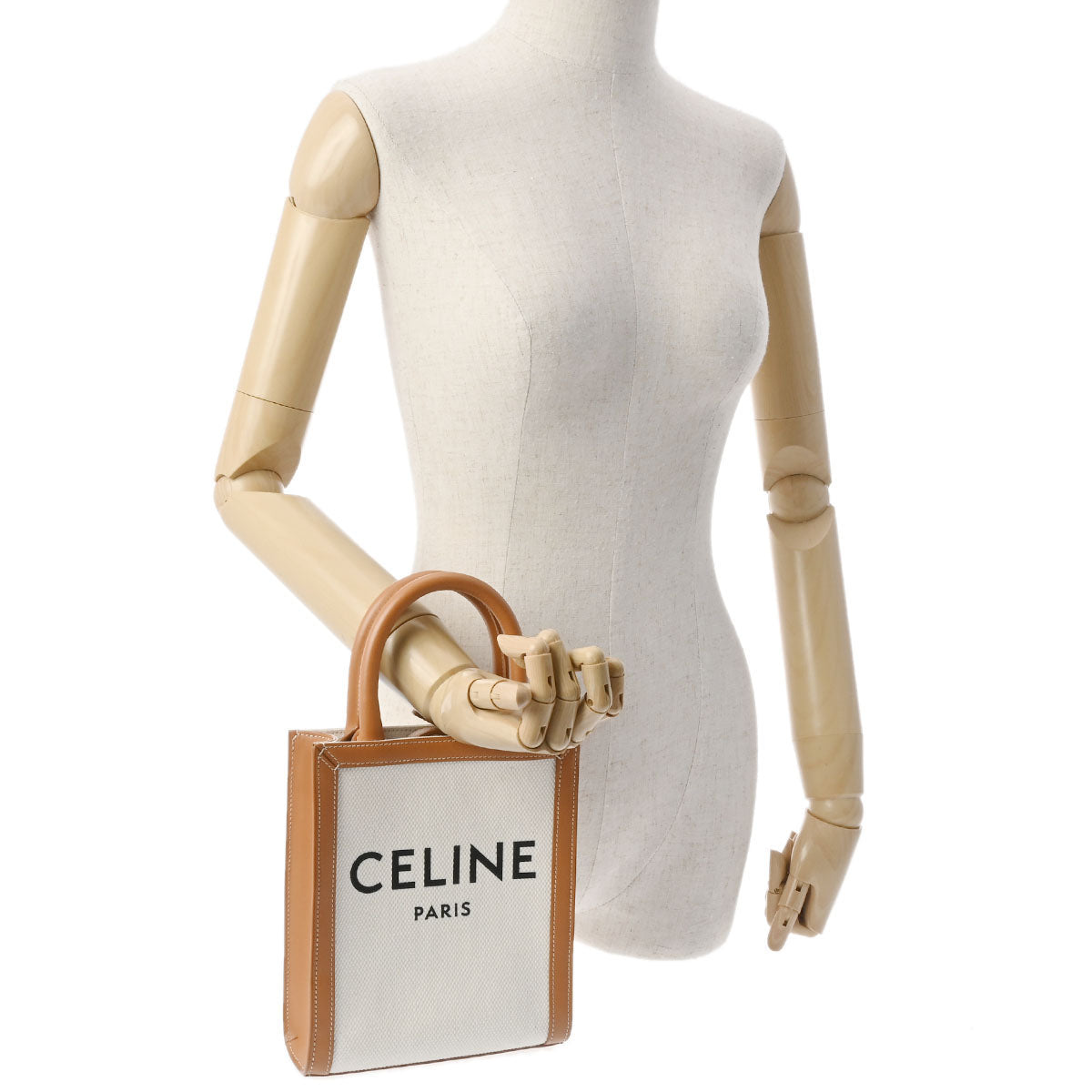 セリーヌ CELINE バーティカルカバ ミニ 193302 ナチュラル/タン ゴールド金具 キャンバス/カーフ レディース ショルダーバッグ セリーヌ CELINE バーティカルカバ ミニ 193302 ナチュラル/タン