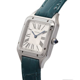 CARTIER カルティエ サントス デュモン SM WSSA0023 レディース SS/革 腕時計 クオーツ シルバー文字盤 Aランク 中古 銀蔵