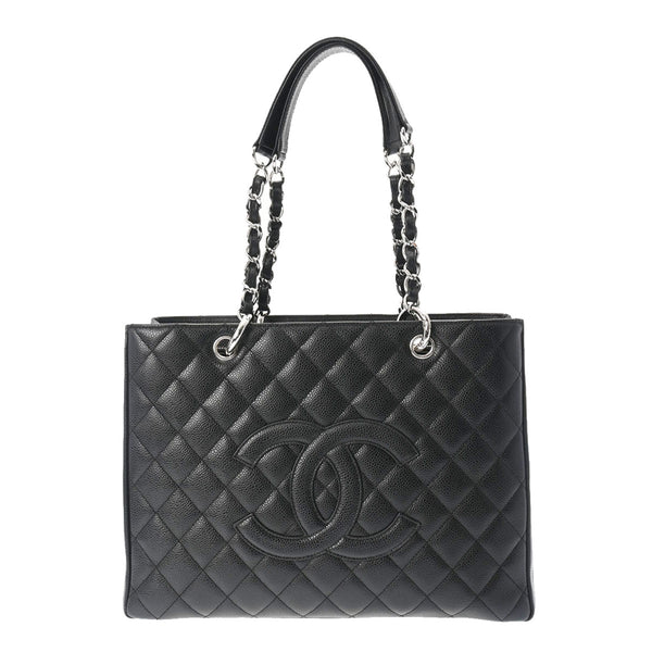 CHANEL シャネル GST グランドショッピングトート 黒 シルバー金具 A50995 レディース キャビアスキン トートバッグ Aランク 中古 銀蔵