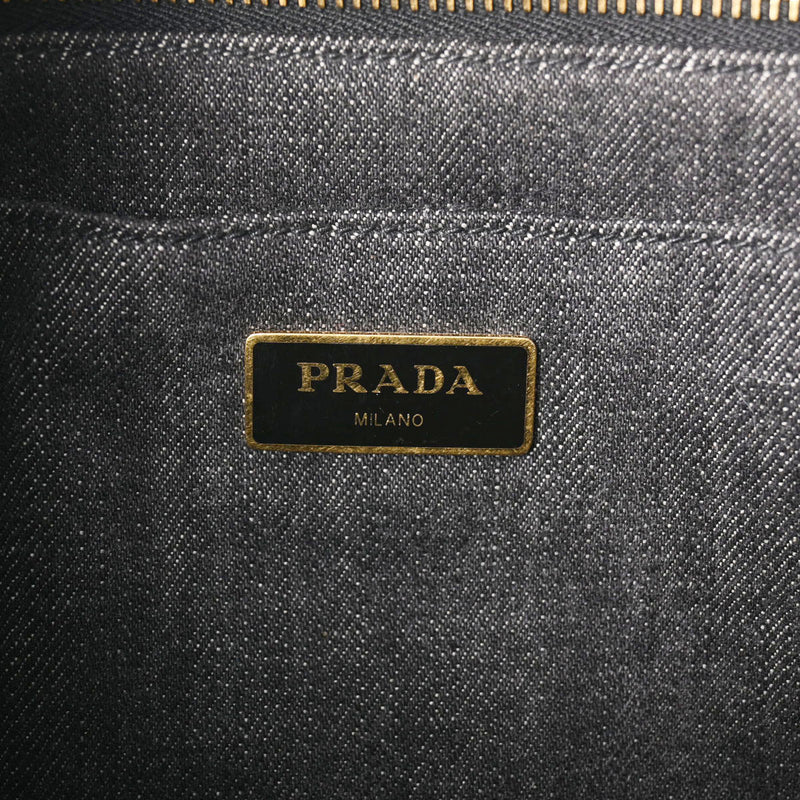 PRADA プラダ カナパミニ 2WAY 黒 - レディース デニム トートバッグ Bランク 中古 銀蔵