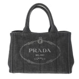 PRADA プラダ カナパミニ 2WAY 黒 - レディース デニム トートバッグ Bランク 中古 銀蔵