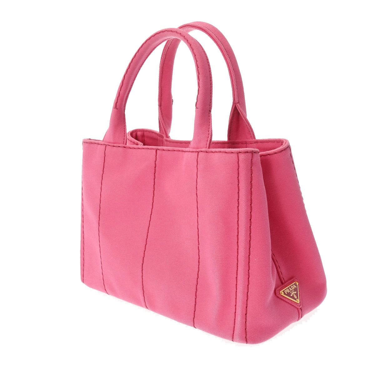 プラダカナパ ミニ 2WAY ピンク レディース キャンバス トートバッグ 