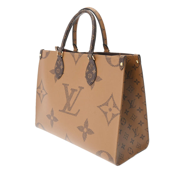 LOUIS VUITTON ルイヴィトン モノグラムジャイアント オンザゴー MM 2WAYトート ブラウン M45321 レディース モノグラムリバースキャンバス ハンドバッグ Aランク 中古 銀蔵