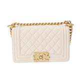 CHANEL シャネル ボーイシャネル チェーンショルダー ベージュ ゴールド金具 A67085 レディース レザー ショルダーバッグ 新同 中古 銀蔵