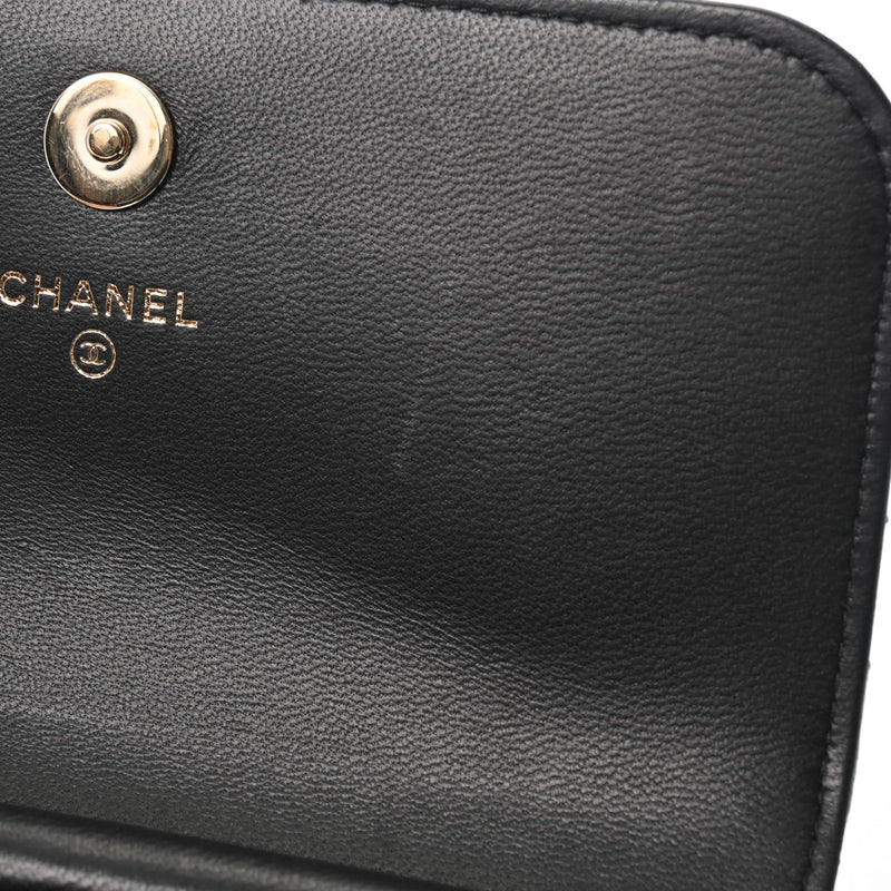 CHANEL シャネル ミニチェーンショルダー 黒 シャンパンゴールド金具 AP2533 レディース ラムスキン クロシェ ショルダーバッグ Aランク 中古 銀蔵