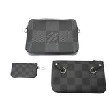 LOUIS VUITTON ルイヴィトン ダミエグラフィット トリオメッセンジャー 黒/グレー N50017 メンズ ダミエグラフィットキャンバス ショルダーバッグ Aランク 中古 銀蔵