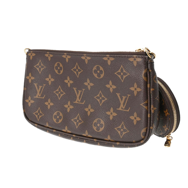 LOUIS VUITTON ルイヴィトン モノグラム ミュルティ ポシェット アクセソワール カーキ M44813 レディース モノグラムキャンバス ショルダーバッグ Aランク 中古 銀蔵