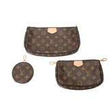 LOUIS VUITTON ルイヴィトン モノグラム ミュルティ ポシェット アクセソワール カーキ M44813 レディース モノグラムキャンバス ショルダーバッグ Aランク 中古 銀蔵