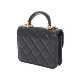 CHANEL シャネル トップハンドル ミニチェーンショルダー 黒 ゴールド金具 AP2200 レディース ラムスキン ショルダーバッグ Aランク 中古 銀蔵