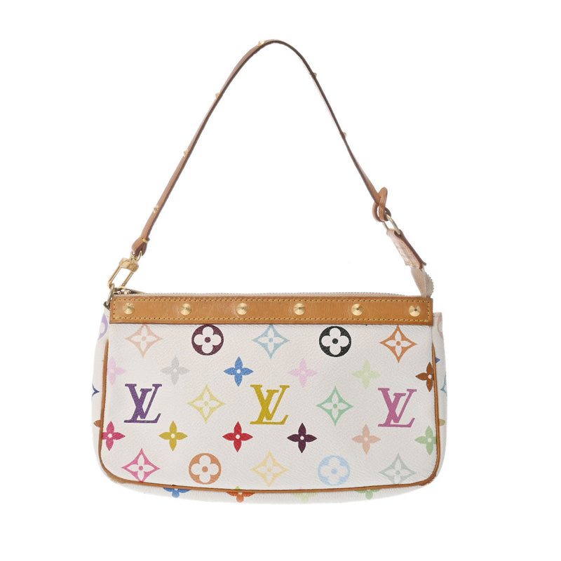 LOUIS VUITTON ルイヴィトン マルチカラー ポシェット アクセソワール USA製 白 M92649 レディース モノグラムマルチカラー アクセサリーポーチ Bランク 中古 銀蔵