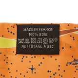 HERMES エルメス ツイリー Space Derby オレンジ レディース シルク100％ スカーフ 未使用 銀蔵