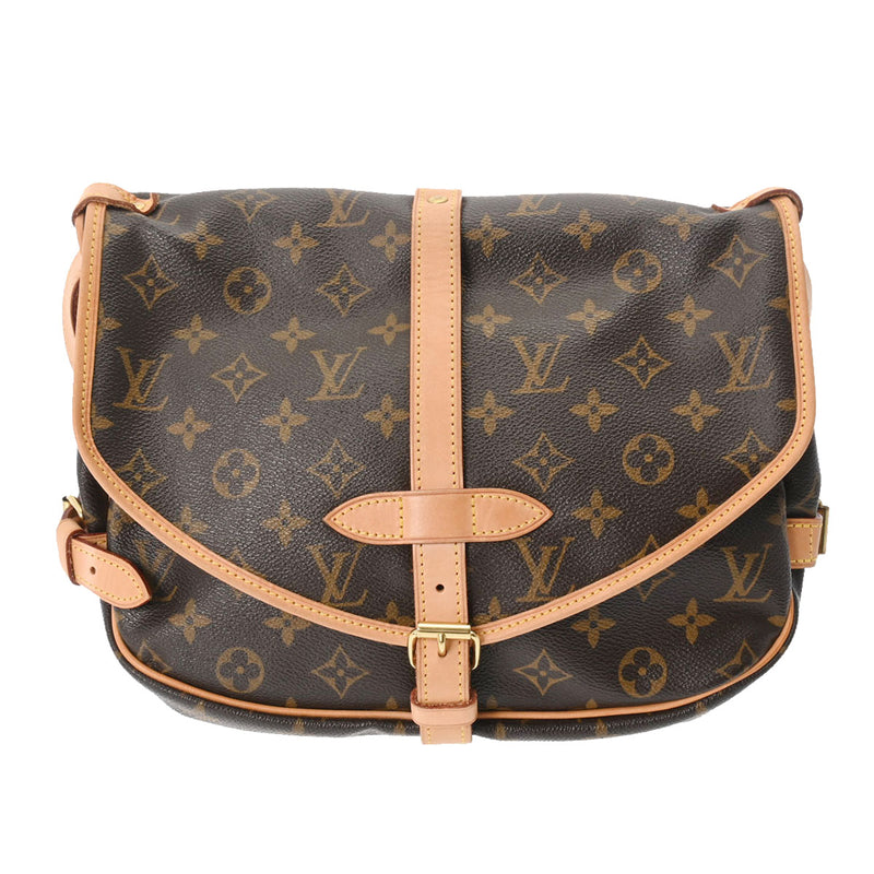 LOUIS VUITTON ルイヴィトン モノグラム ソミュール 30 ブラウン M42256 レディース モノグラムキャンバス ショルダーバッグ ABランク 中古 銀蔵