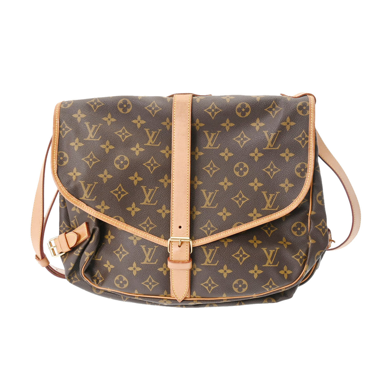 LOUIS VUITTON ルイヴィトン モノグラム ソミュール 35 ブラウン 