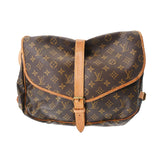 LOUIS VUITTON ルイヴィトン モノグラム ソミュール 35 ブラウン M42254 ユニセックス モノグラムキャンバス ショルダーバッグ Bランク 中古 銀蔵