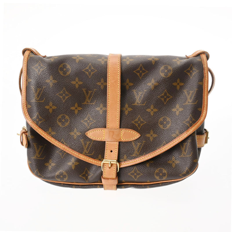 LOUIS VUITTON ルイヴィトン モノグラム ソミュール 30 ブラウン M42256 レディース モノグラムキャンバス ショルダーバッグ Bランク 中古 銀蔵