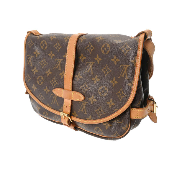 LOUIS VUITTON ルイヴィトン モノグラム ソミュール 30 ブラウン M42256 レディース モノグラムキャンバス ショルダーバッグ Bランク 中古 銀蔵