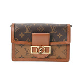 LOUIS VUITTON ルイヴィトン モノグラムリバース ポルトフォイユ ドーフィーヌ ブラウン M68746 レディース モノグラムキャンバス ショルダーバッグ ABランク 中古 銀蔵