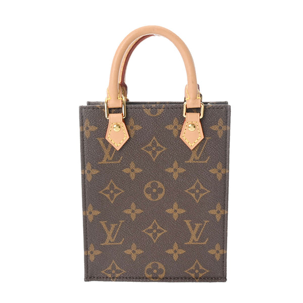 LOUIS VUITTON ルイヴィトン モノグラム プティット サックプラ 2WAY ブラウン M81295 レディース モノグラムキャンバス ハンドバッグ Aランク 中古 銀蔵