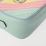 GUCCI グッチ GGマーモント キルティング マルチカラー シルバー金具 447632 レディース レザー ショルダーバッグ Aランク 中古 銀蔵