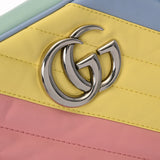 GUCCI グッチ GGマーモント キルティング マルチカラー シルバー金具 447632 レディース レザー ショルダーバッグ Aランク 中古 銀蔵