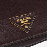 PRADA プラダ ボルドー ゴールド金具 - レディース サフィアーノレザー ショルダーバッグ Bランク 中古 銀蔵