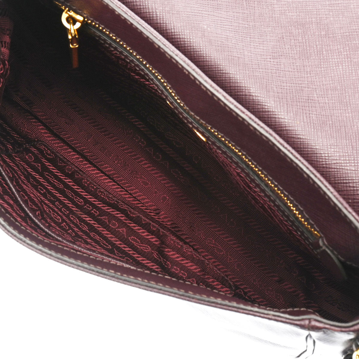 美品【PRADA】ハンドバッグ　レザー　ボルドー　ゴールド金具　自立 美品【PRADA】ハンドバッグ レザー ボルドー ゴールド金具 自立