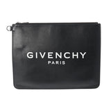 GIVENCHY ジバンシー ロゴ 黒 BK600JK0AC メンズ カーフ クラッチバッグ Bランク 中古 銀蔵