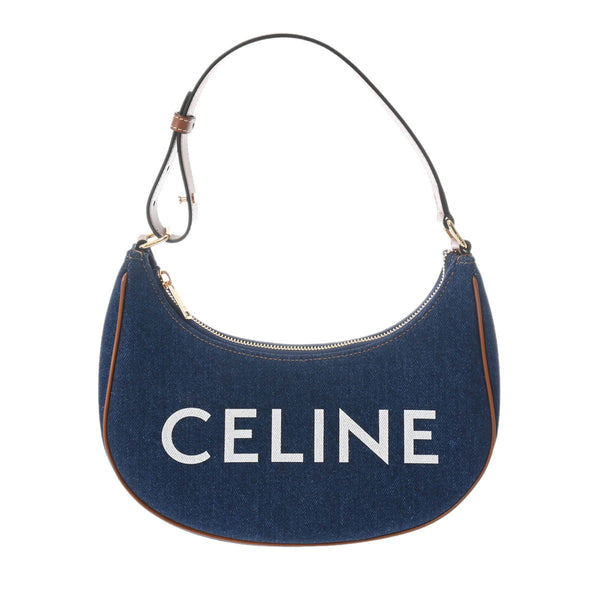 CELINE セリーヌ アヴァ ブルー ゴールド金具 193952DKA レディース デニム/レザー ハンドバッグ 未使用 銀蔵