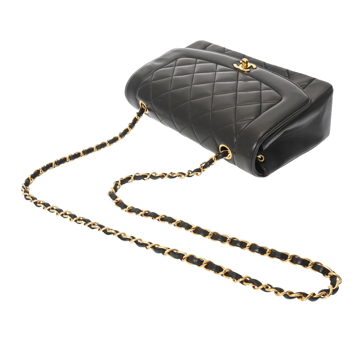 CHANEL シャネル マトラッセ ダイアナ 25cm チェーンショルダー  黒 ゴールド金具 A01165 レディース ラムスキン ショルダーバッグ Aランク 中古  人気・おすすめ｜使いやすい・旅行におすすめ セール中 全国発送 国内発送対応