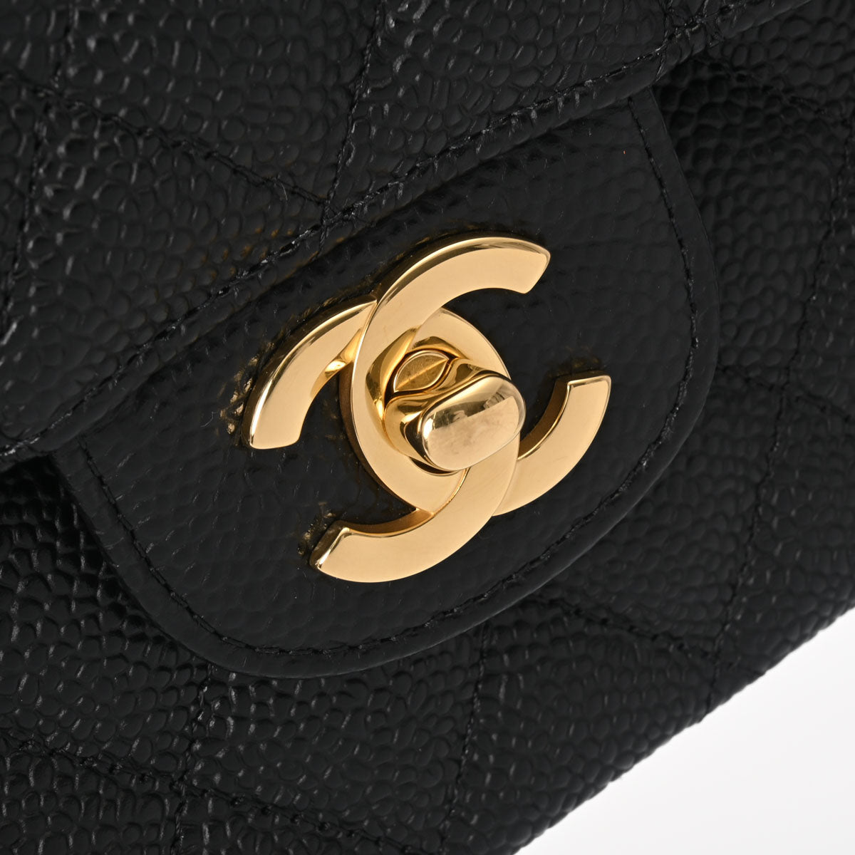 シャネルWフラップ チェーンショルダー 25cm 42976 黒 ゴールド金具