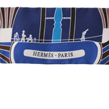 HERMES エルメス ツイリー LESFOLIES DU CIEL マリーヌ/マロングラッセ 061722S レディース シルク100％ スカーフ 新同 中古 銀蔵