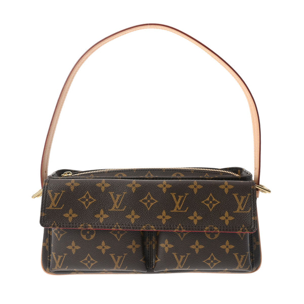 LOUIS VUITTON ルイヴィトン モノグラム ヴィバシテ MM ブラウン M51164 AR0056 レディース モノグラムキャンバス ショルダーバッグ 新同 中古 銀蔵