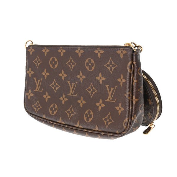 LOUIS VUITTON ルイヴィトン モノグラム ミュルティ ポシェット アクセソワール カーキ M44813 レディース モノグラムキャンバス ショルダーバッグ Aランク 中古 銀蔵