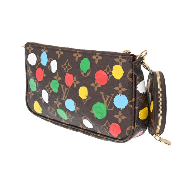 LOUIS VUITTON ルイヴィトン モノグラム ミュルティ ポシェット アクセソワール LV×YK 草間彌生コラボ マルチカラー M46385 レディース モノグラムキャンバス ショルダーバッグ Aランク 中古 銀蔵