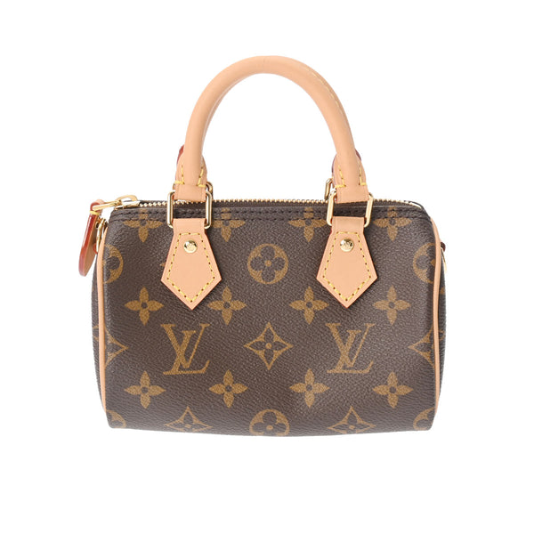 LOUIS VUITTON ルイヴィトン モノグラム ナノスピーディ ブラウン M81085 レディース モノグラムキャンバス ショルダーバッグ 未使用 銀蔵