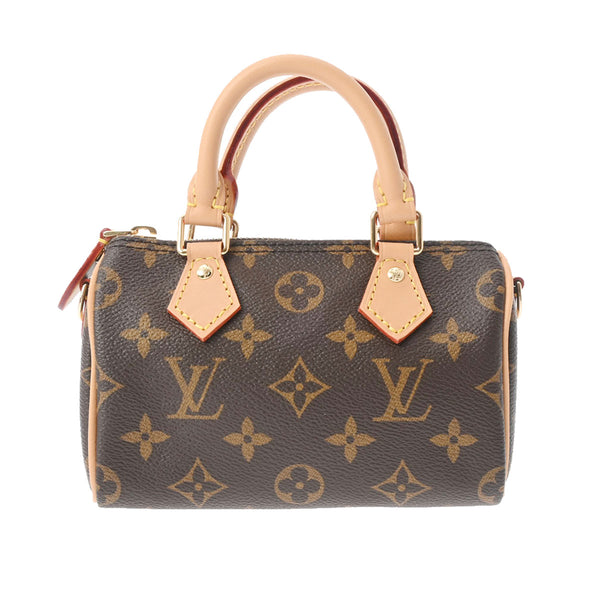 LOUIS VUITTON ルイヴィトン モノグラム ナノスピーディ ブラウン M81085 レディース モノグラムキャンバス ショルダーバッグ 未使用 銀蔵