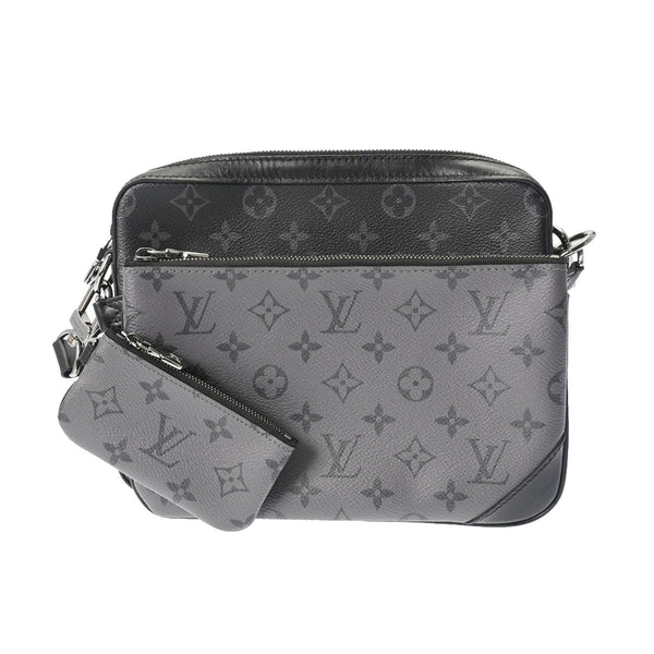 LOUIS VUITTON ルイヴィトン モノグラムエクリプス トリオメッセンジャー 黒/グレー M69443 メンズ モノグラムキャンバス ショルダーバッグ Aランク 中古 銀蔵