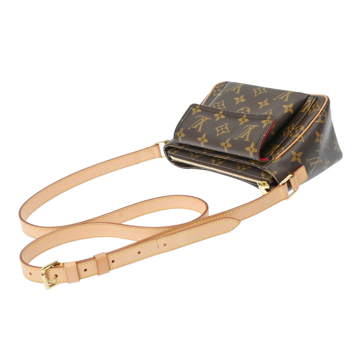 新品同様 ルイ ヴィトン LOUIS VUITTON モノグラム ヴィバシテ PM ショルダー バッグ ブラウン M51165 ゴールド 金具 Viva Cite 90318829 ルイヴィトンヴィバシテ PM 14145 ブラウン レディース モノグラム