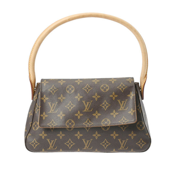 LOUIS VUITTON ルイヴィトン モノグラム ミニ ルーピング ブラウン M51147 レディース モノグラムキャンバス セミショルダーバッグ Bランク 中古 銀蔵