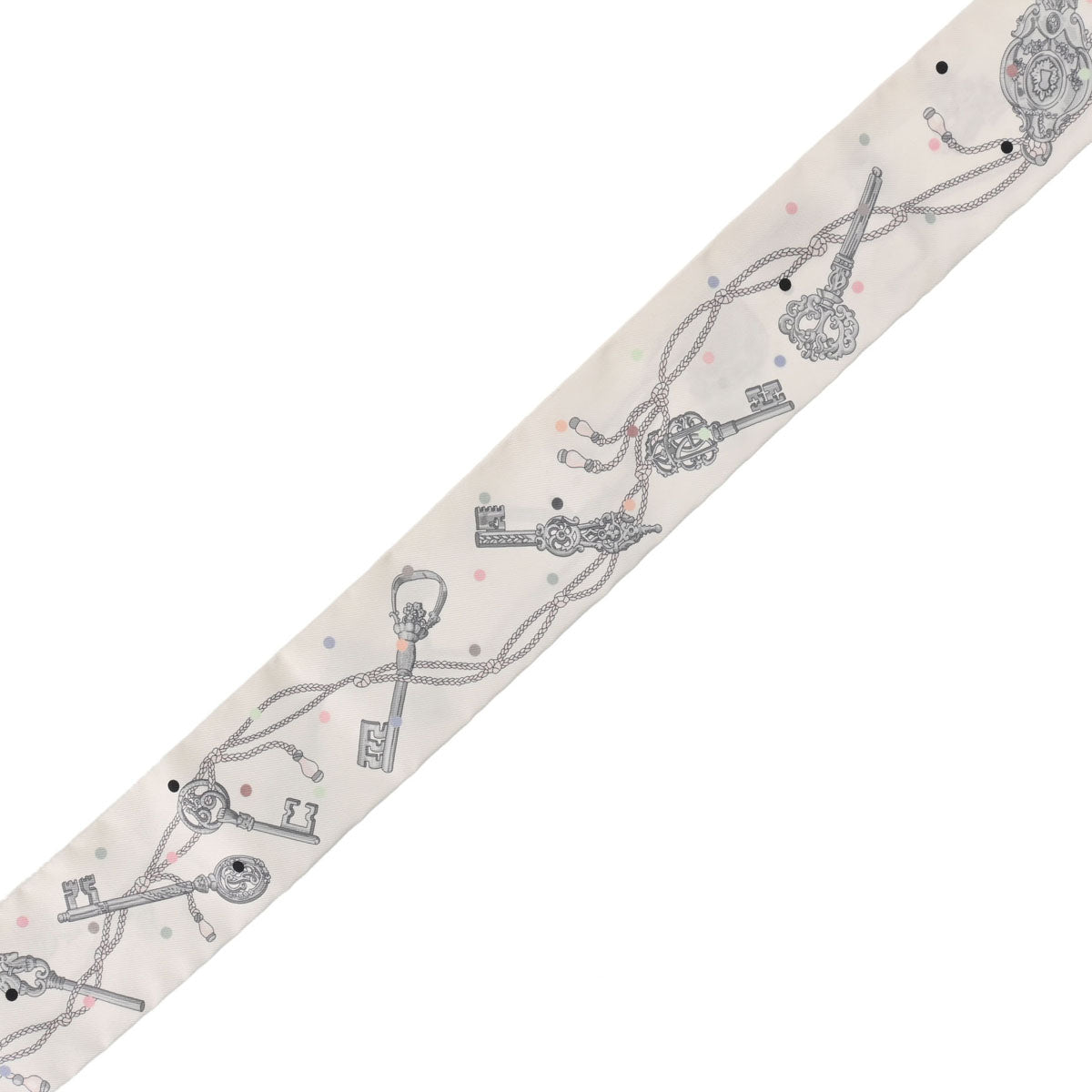 エルメスツイリー LES CLES A POIS 白 レディース シルク100