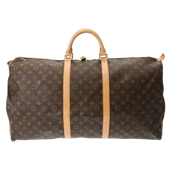 訳あり年代物Louis Vuitton モノグラム ボストンバッグ ルイヴィトンキーポル 60 14145 ブラウン ユニセックス モノグラム