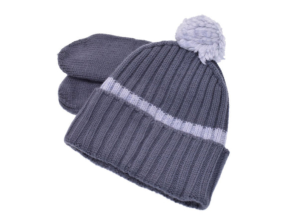 UGG アグ child service hat / mitten gift set 2-4 years old knit hat gloves gray kids wool / nylon / acrylic hat-free silver storehouse