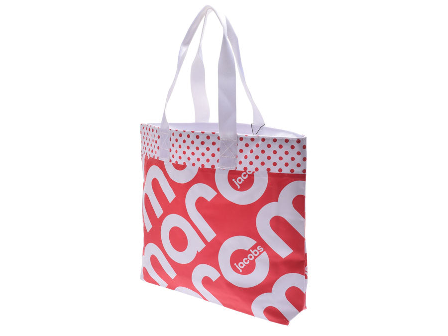 マークジェイコブス プリント ターポリン トートバッグ 赤/白  