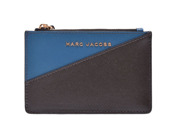 Mark Jacobs top zip multi-wallet vintage blue / gray system メタリックサフィアーノコインケースアウトレット-free MARC JACOBS used silver storehouse