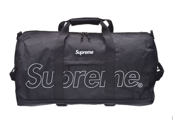 Supreme DUFFLE BAG 18FW黑色男士女士女士聚酯行李袋波士顿包未使用状态良好Supreme二手Ginzo
