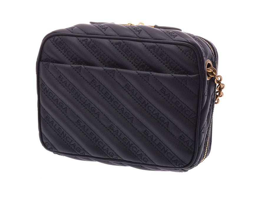 バレンシアガ ブランケットリポーターXS 黒 レディース カーフ