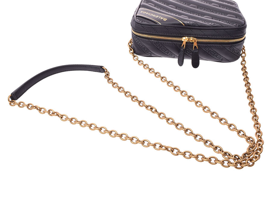 バレンシアガ ブランケットリポーターXS 黒 レディース カーフ