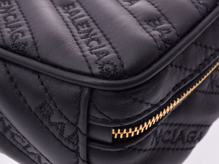 バレンシアガ ブランケットリポーターXS 黒 レディース カーフ