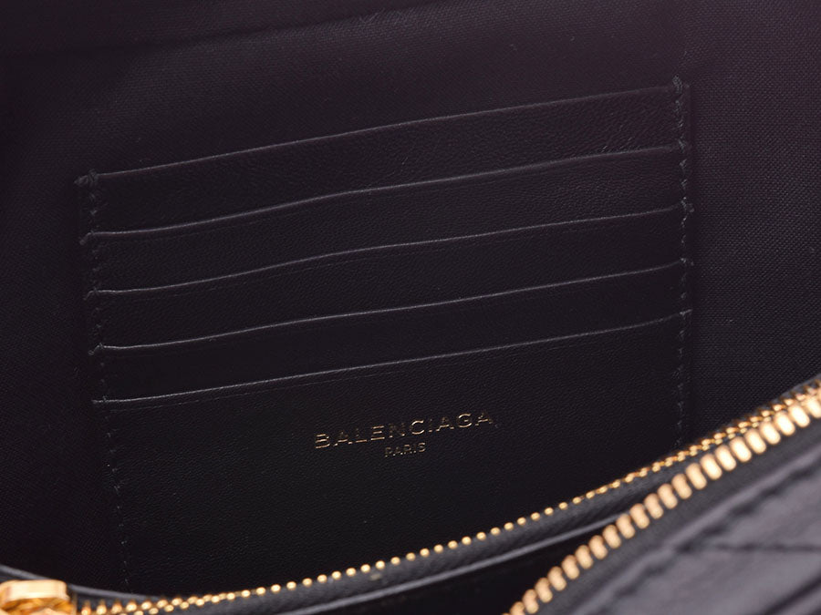 バレンシアガ ブランケットリポーターXS 黒 レディース カーフ