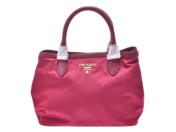Prada 2WAY Handbag Pink 1BA172 Women's Nylon Leather Unused Beauty PRADA Strap With Gala Used Ginzo